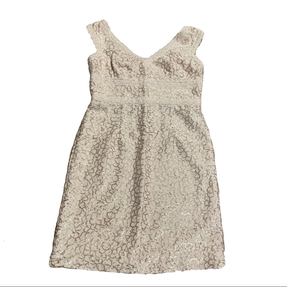 KM Collections by Milla Bell 8 Cream Lace Dress